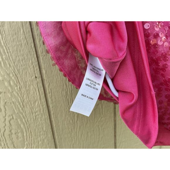NWT $165 Aidan Mattox Pink Sequins Women Dress Size 8M Glamorous Luxury Barbie - Picture 10 of 15